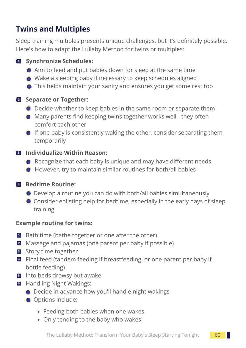 Sample page: adapting the method for twins and multiples
