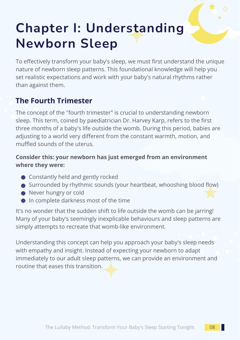 Sample page: Chapter I, Understanding Newborn Sleep